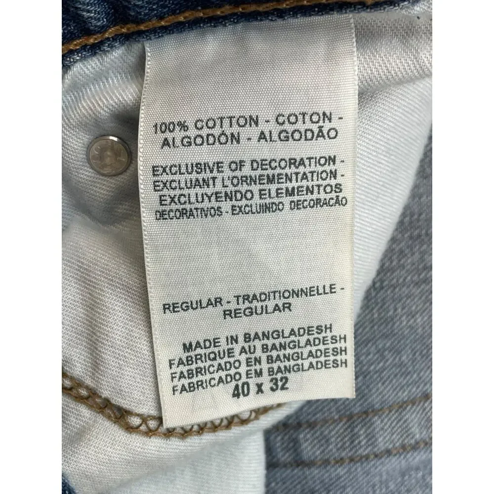 Levis Jeans‎ Mens 40 x 32 Blue 100% Cotton Signature Regular Straight